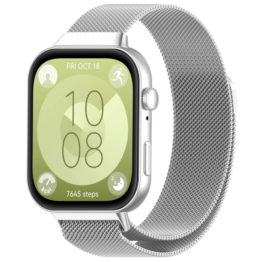 Huawei Watch Fit 4 Milanaise-Armband Silber