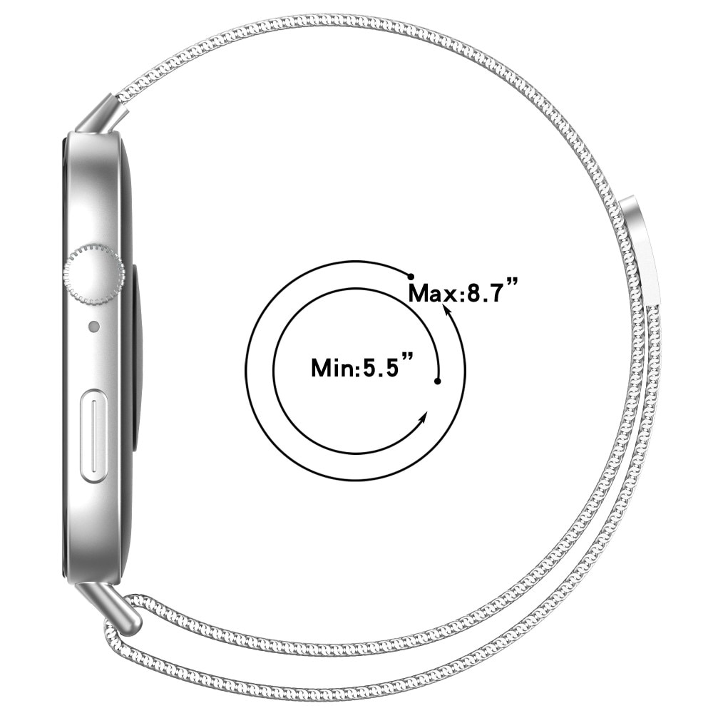 Huawei Watch Fit 4 Milanaise-Armband Silber