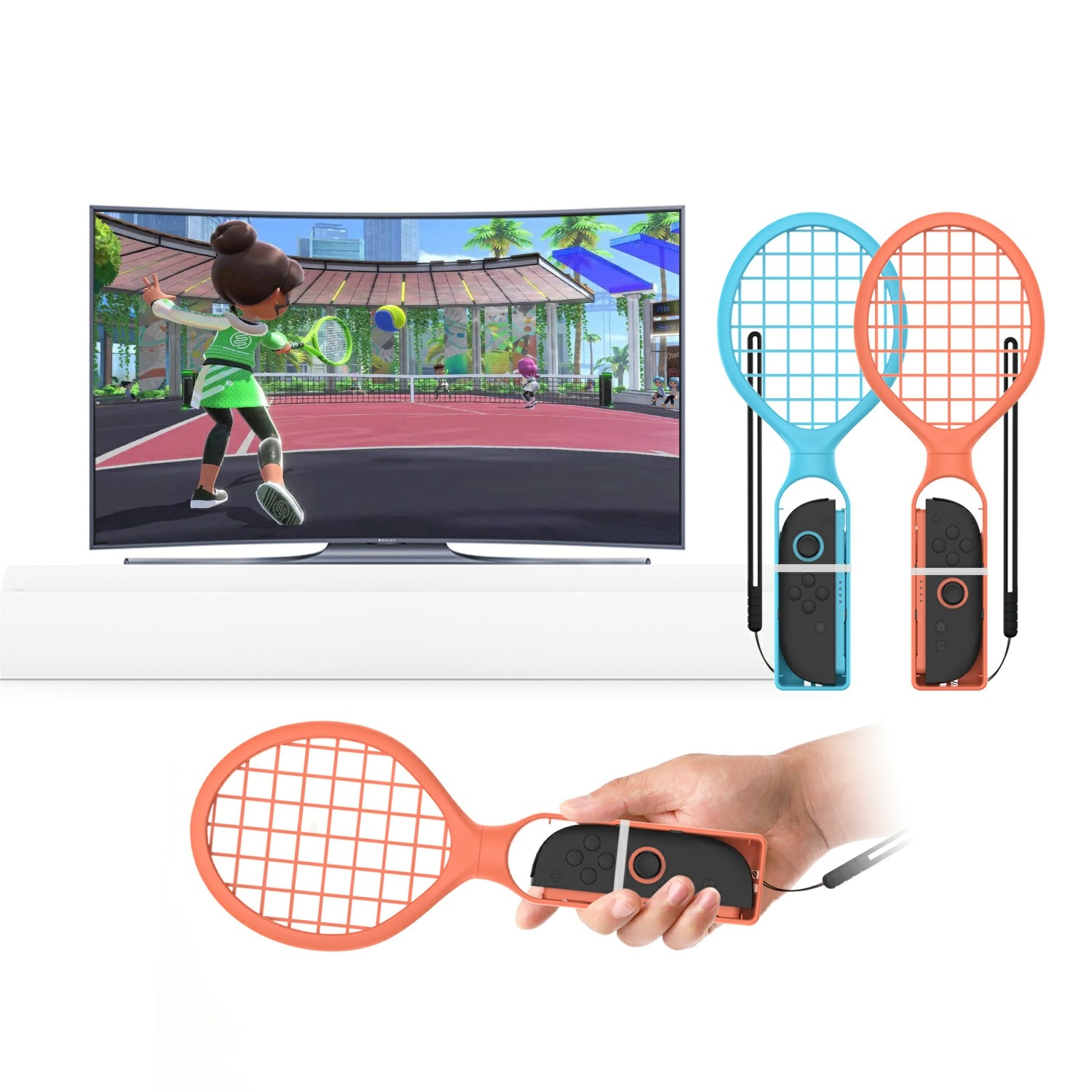 Tennisschläger für Joy-Con Nintendo Switch 2 Blau/Rot