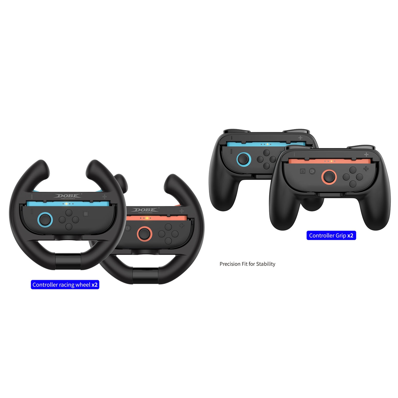 Lenkräder und Handgriffe für Joy-Con Nintendo Switch 2 Schwarz