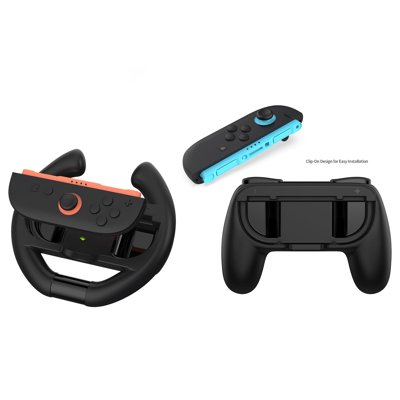 Lenkräder und Handgriffe für Joy-Con Nintendo Switch 2 Schwarz