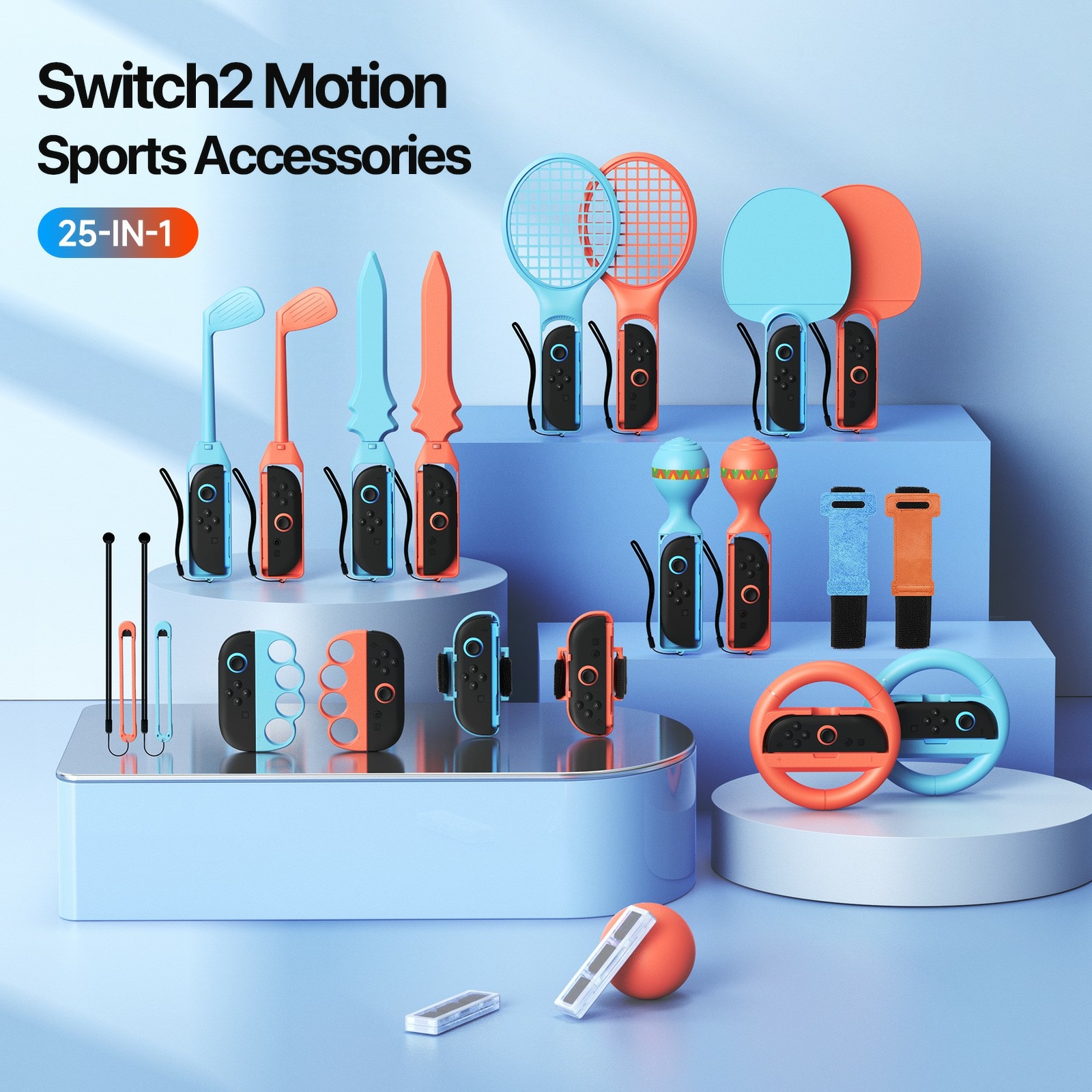Sport-Zubehörset Nintendo Switch 2 blau/rot