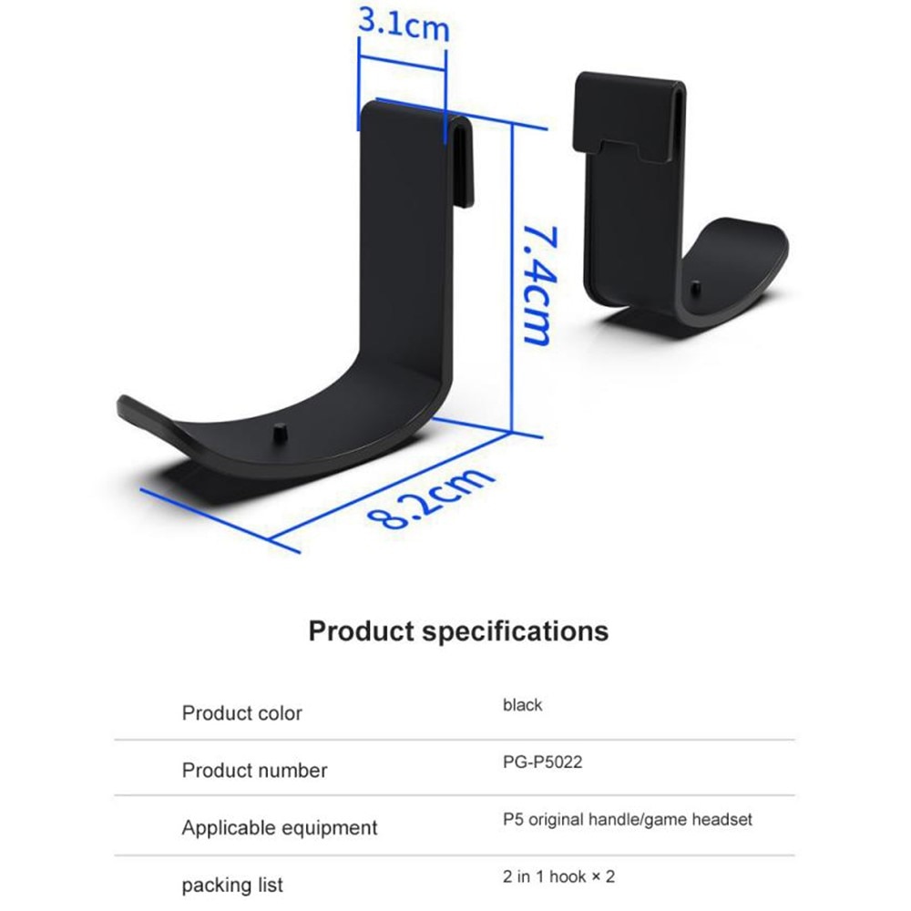 Haken für PlayStation 5-Zubehör schwarz (2 Stück)