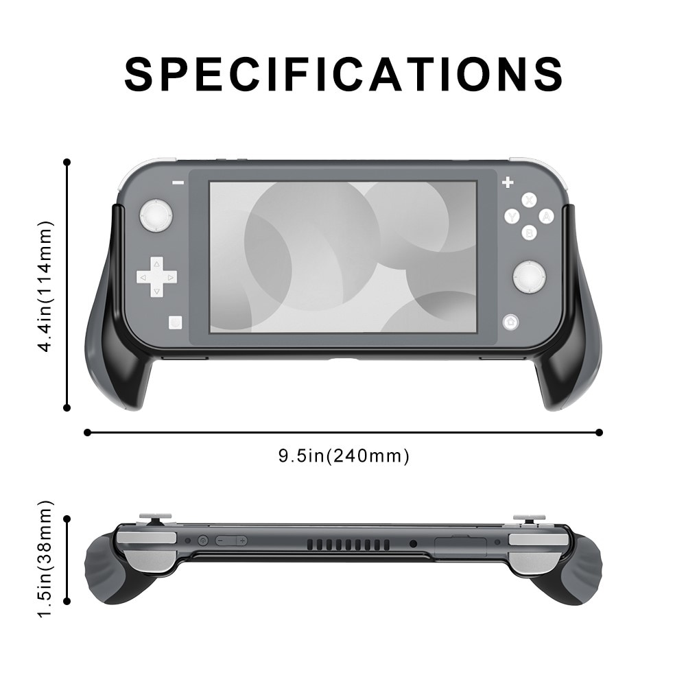 Nintendo Switch Lite Ergonomic Handle Hülle grau