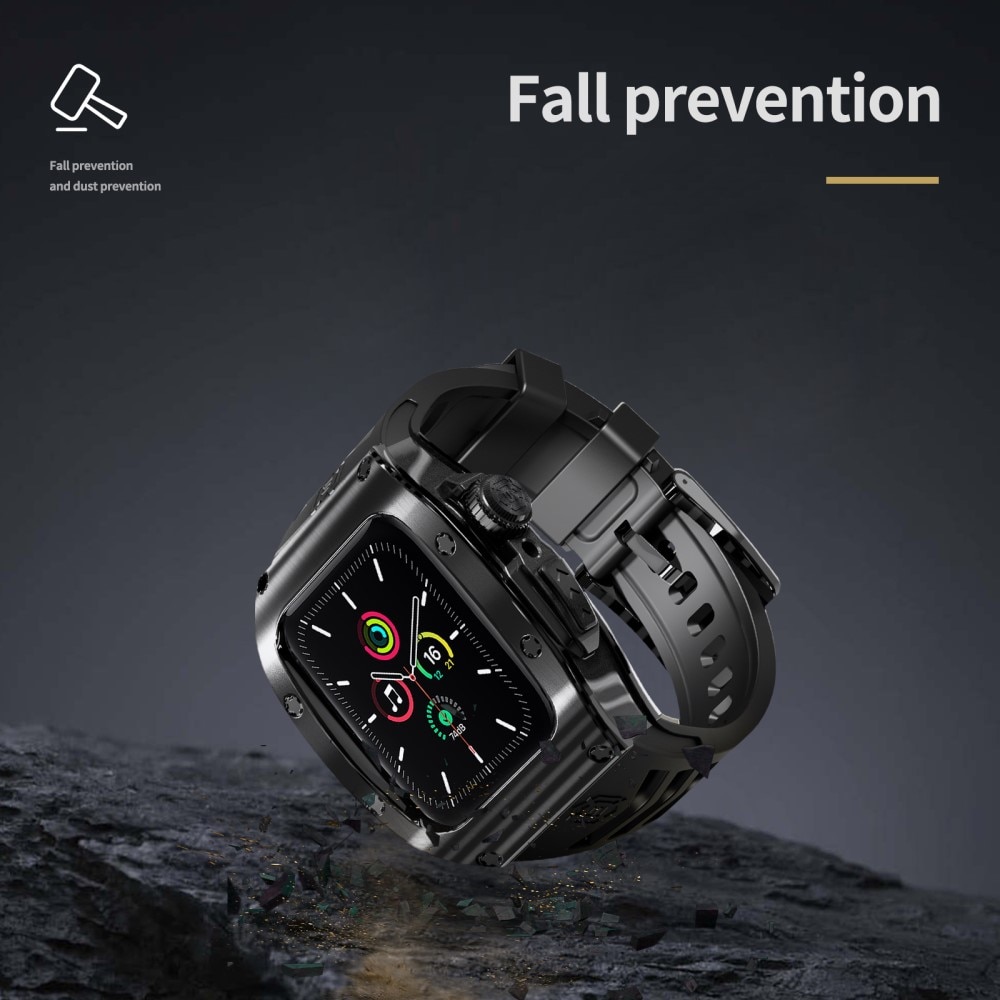 High Brushed Metal Hülle mit Armband Apple Watch 45mm Series 9 Black