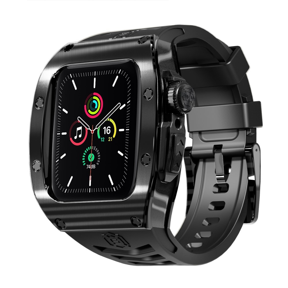 High Brushed Metal Hülle mit Armband Apple Watch SE 44mm Black