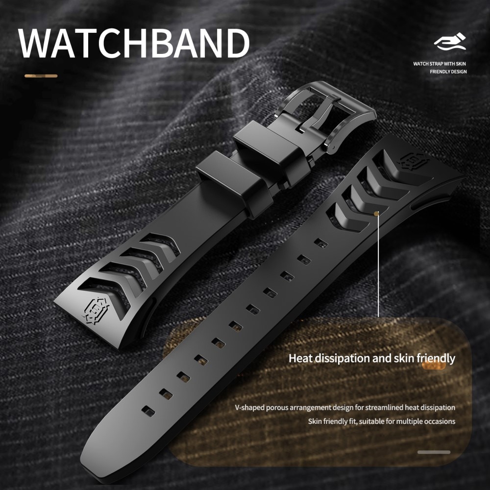 High Brushed Metal Hülle mit Armband Apple Watch 45mm Series 7 Black