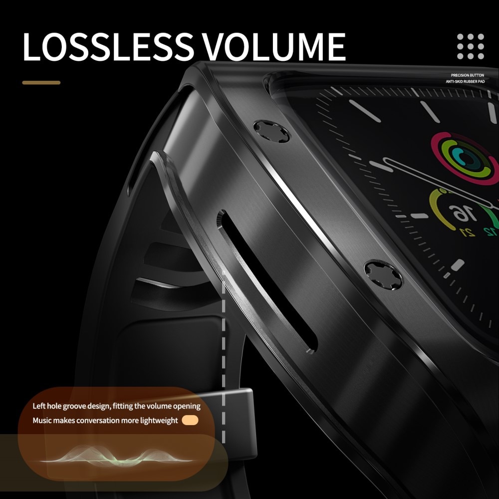 High Brushed Metal Hülle mit Armband Apple Watch 45mm Series 7 Black