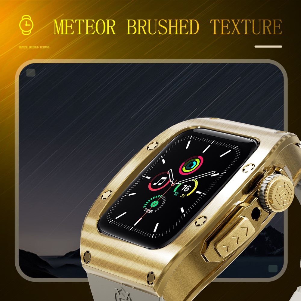 High Brushed Metal Hülle mit Armband Apple Watch SE 44mm Gold/White