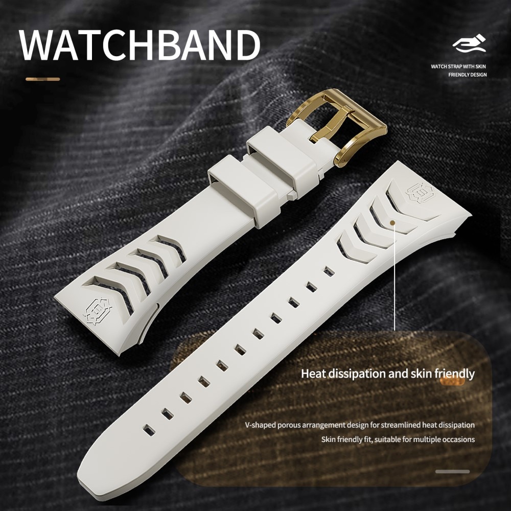 High Brushed Metal Hülle mit Armband Apple Watch 45mm Series 9 Gold/White