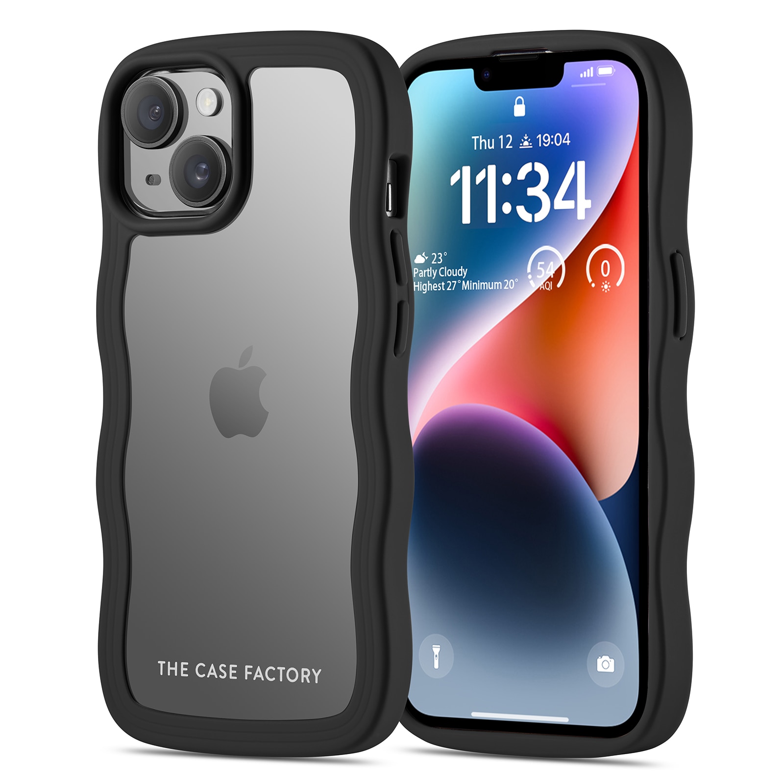 The Wave Case iPhone 15 Schwarz
