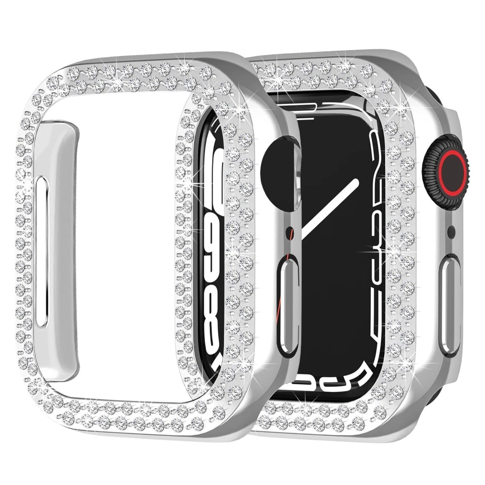 Apple Watch 41mm Series 7 Rhinestone Hardcover silber