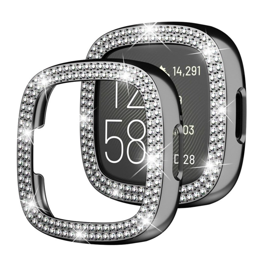 Fitbit Versa 4/Sense 2 Rhinestone Hardcover Schwarz