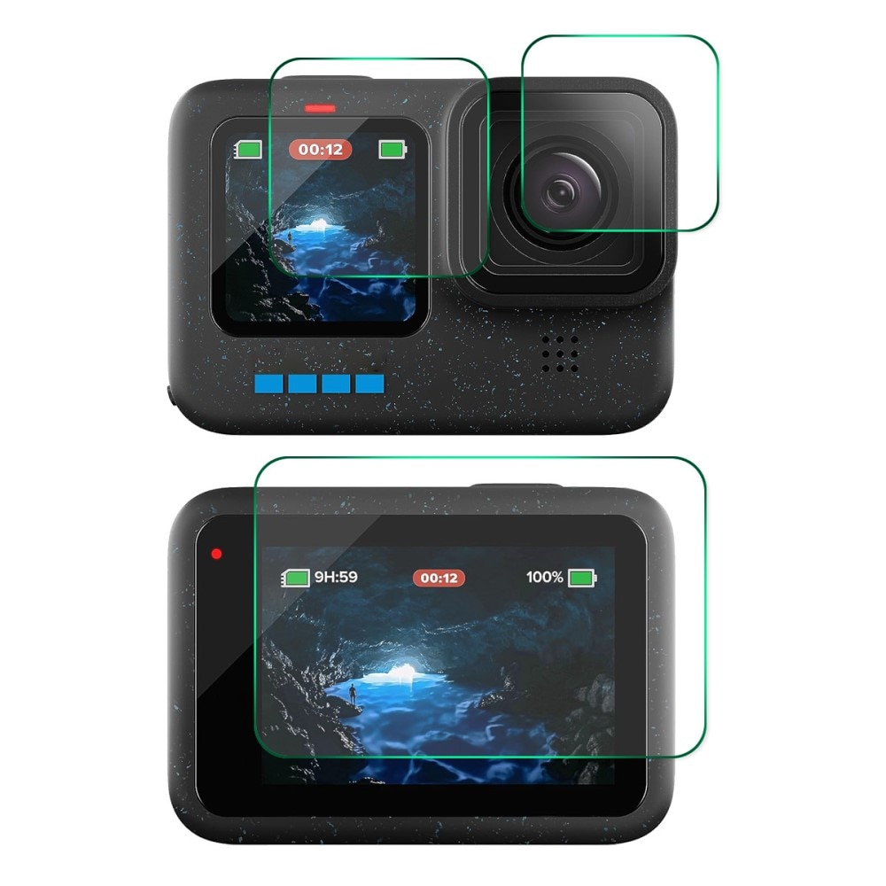 GoPro Hero12 Panzerglas Displayschutz und Kameraschutz