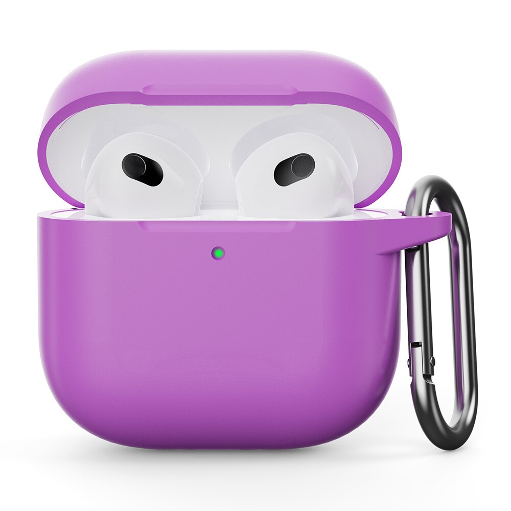 Apple AirPods 4 Silikonhülle mit Karabiner-Ring Lila
