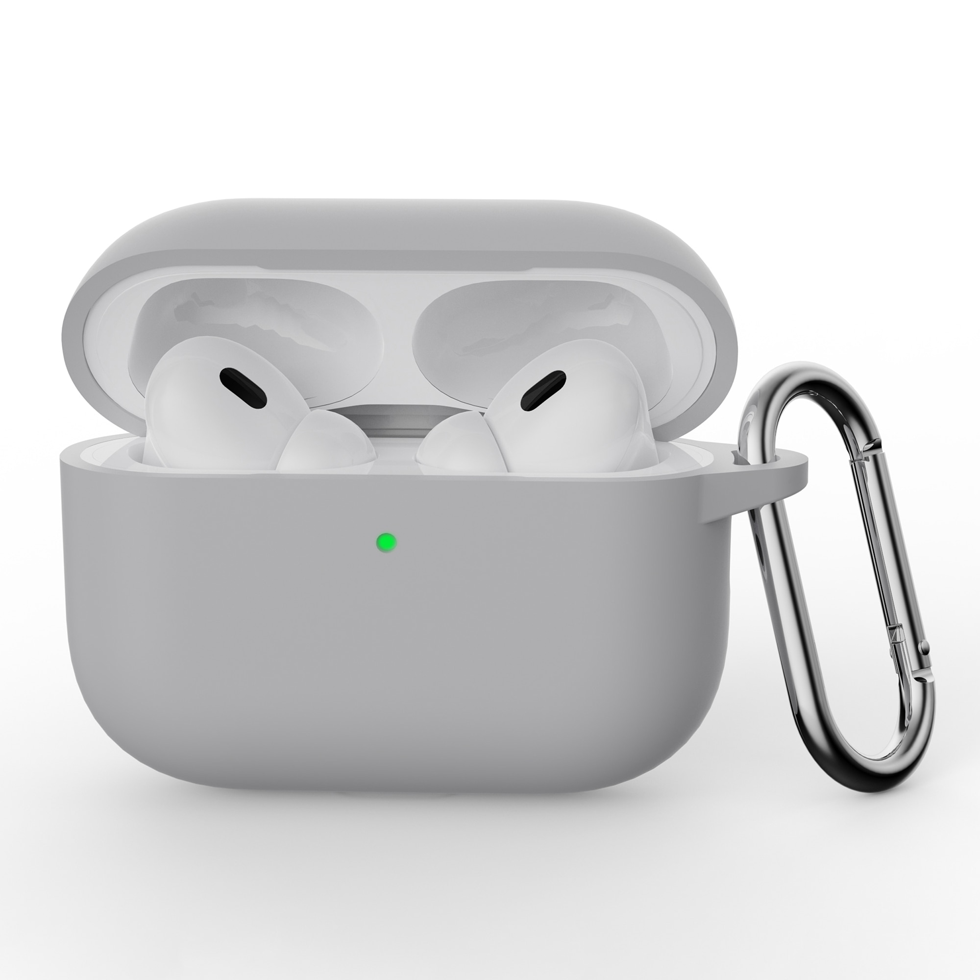 Apple AirPods Pro 3 Silikonhülle mit Karabiner-Ring Grau