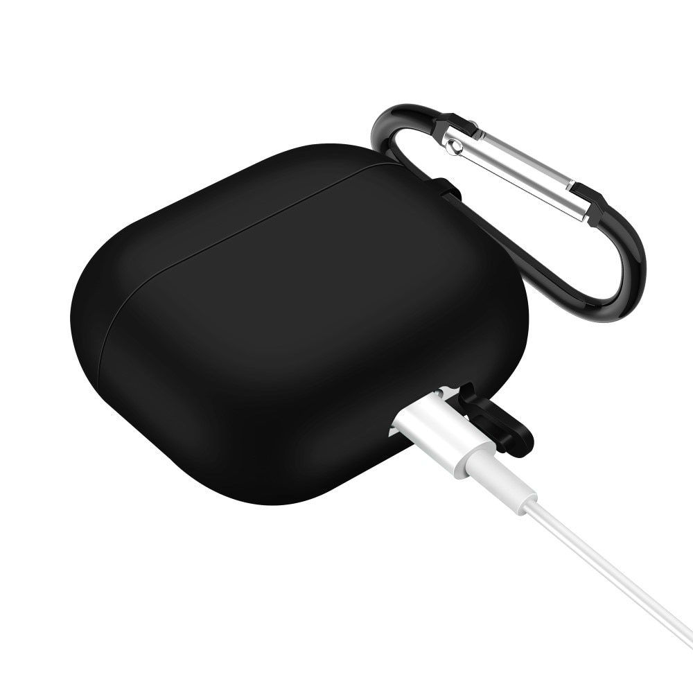 AirPods 3 Silikonhülle mit Karabiner-Ring Schwarz