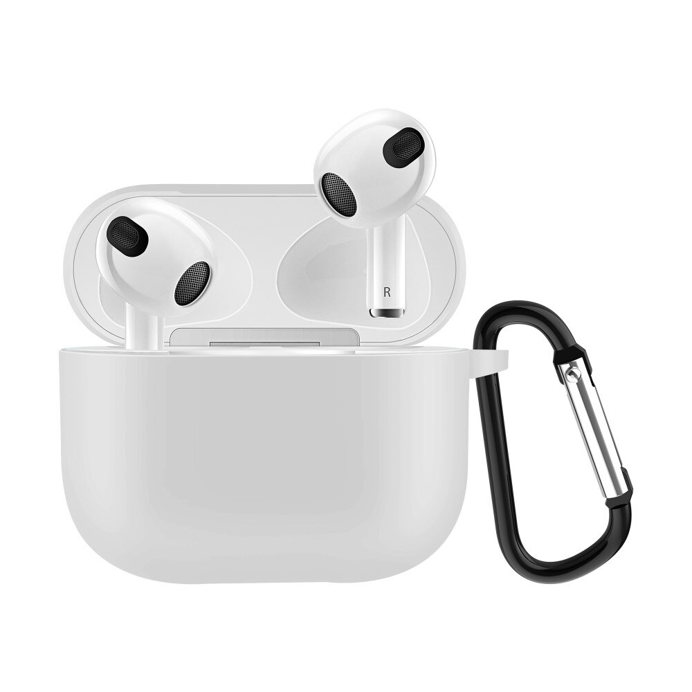 AirPods 3 Silikonhülle mit Karabiner-Ring Weiß