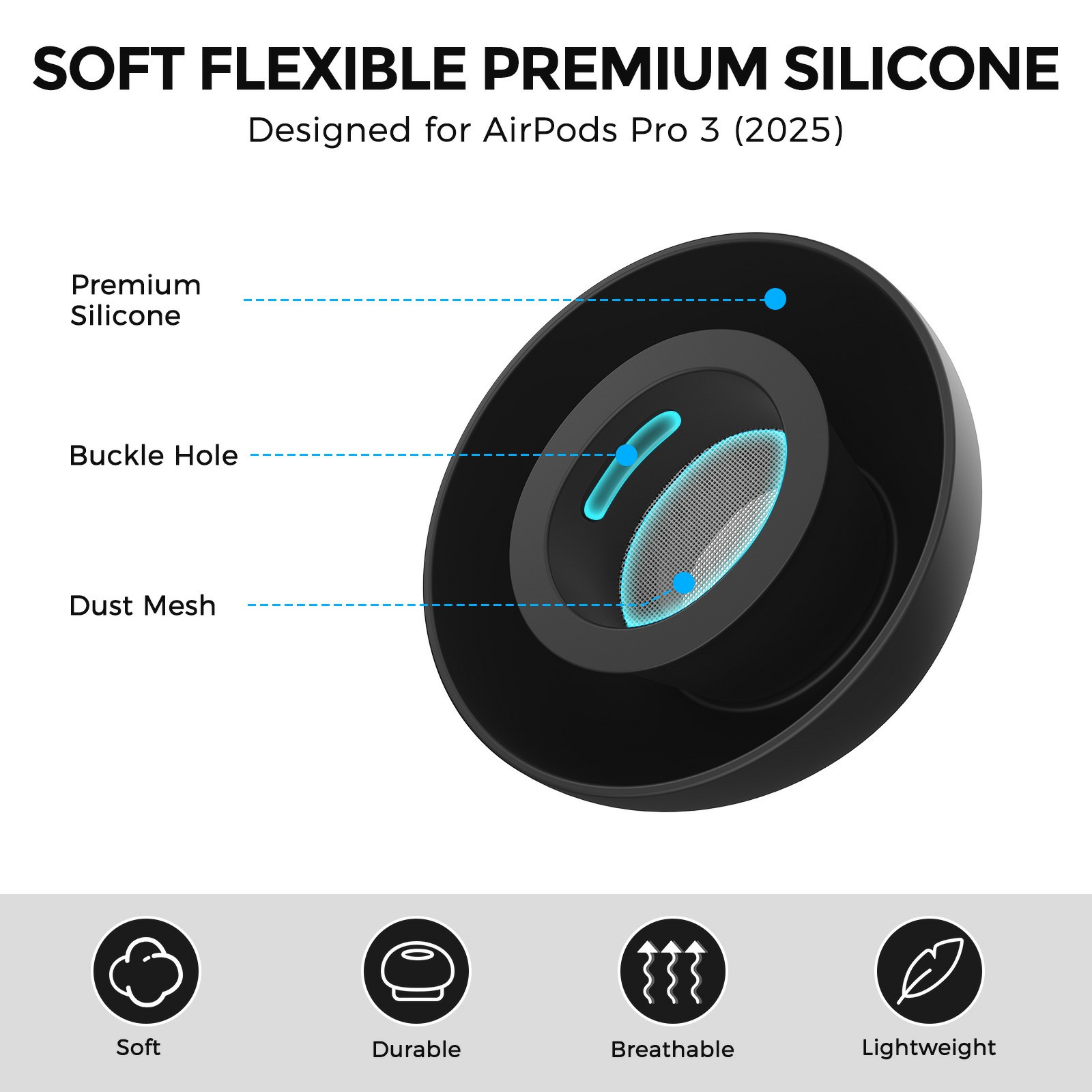 Ear Tips Apple AirPods Pro 3 Schwarz (Medium)