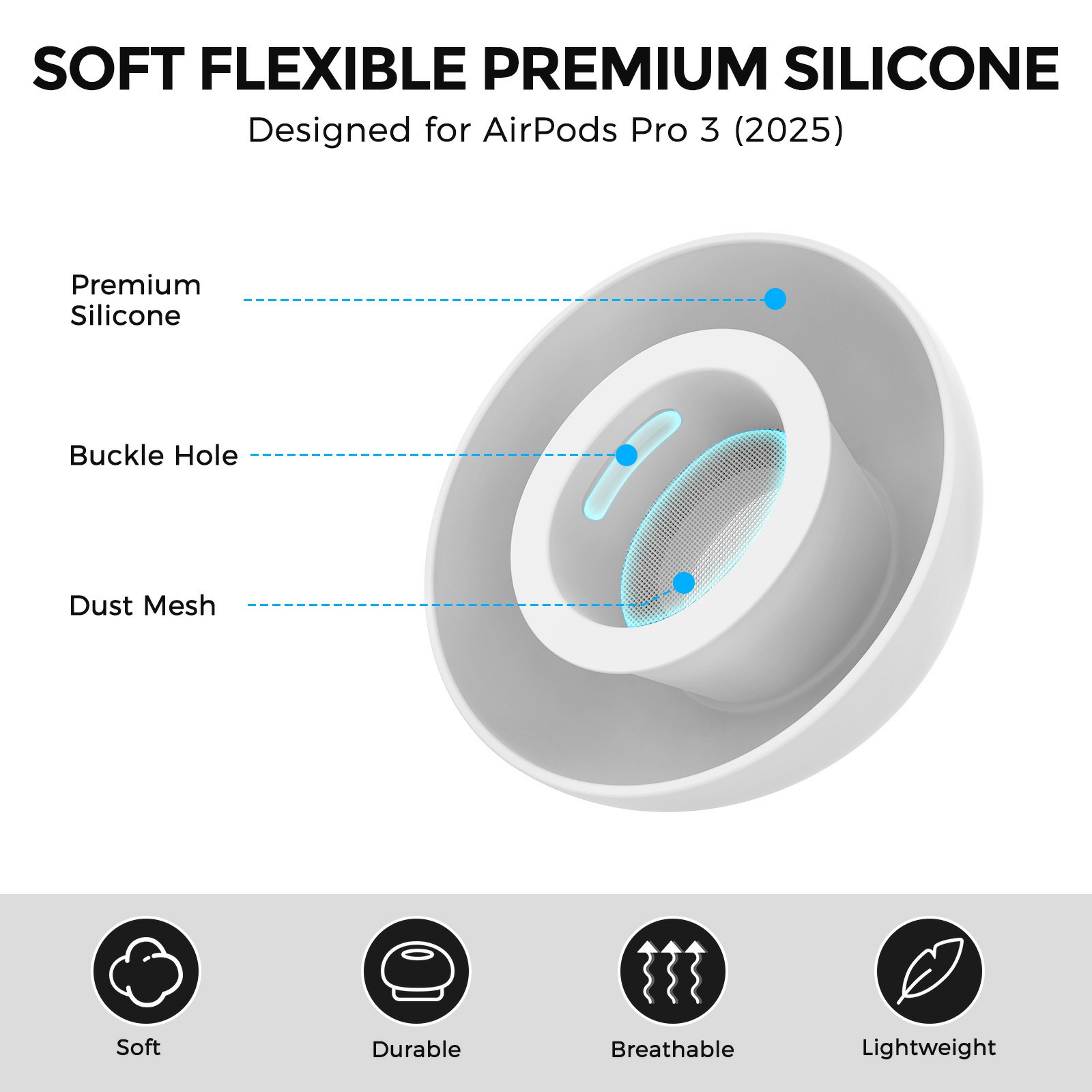 Ear Tips (3-pack) Apple AirPods Pro 3 Weiß