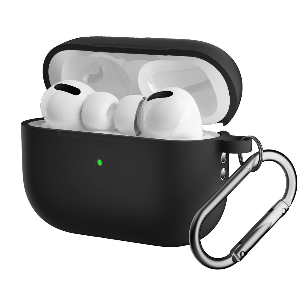 Apple AirPods Pro 2 Silikonhülle mit Karabiner-Ring Schwarz