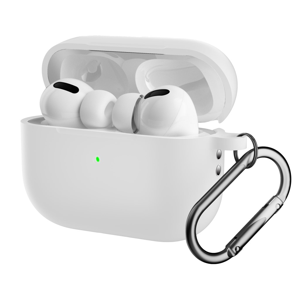 Apple AirPods Pro 2 Silikonhülle mit Karabiner-Ring Weiß