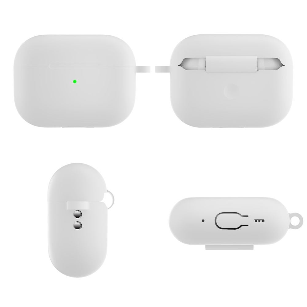 Apple AirPods Pro 2 Silikonhülle mit Karabiner-Ring Weiß