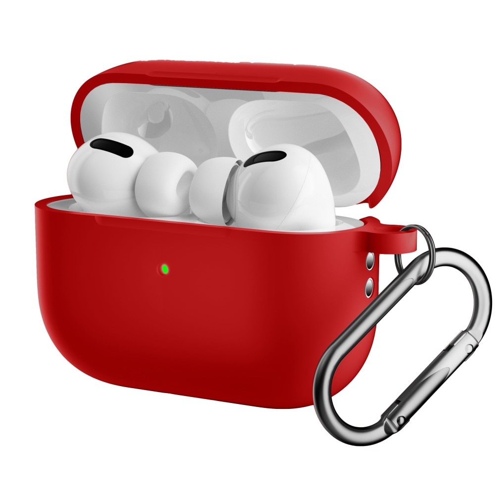 Apple AirPods Pro 2 Silikonhülle mit Karabiner-Ring Rot