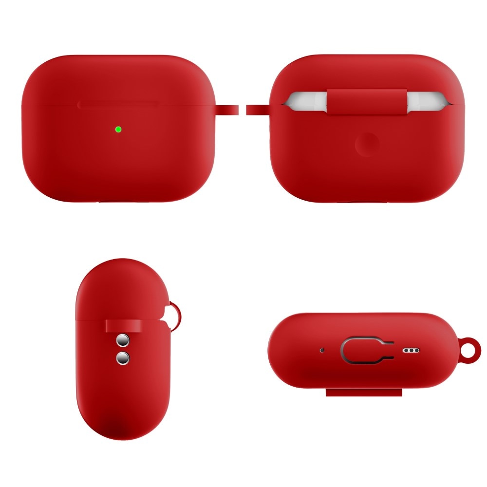 Apple AirPods Pro 2 Silikonhülle mit Karabiner-Ring Rot