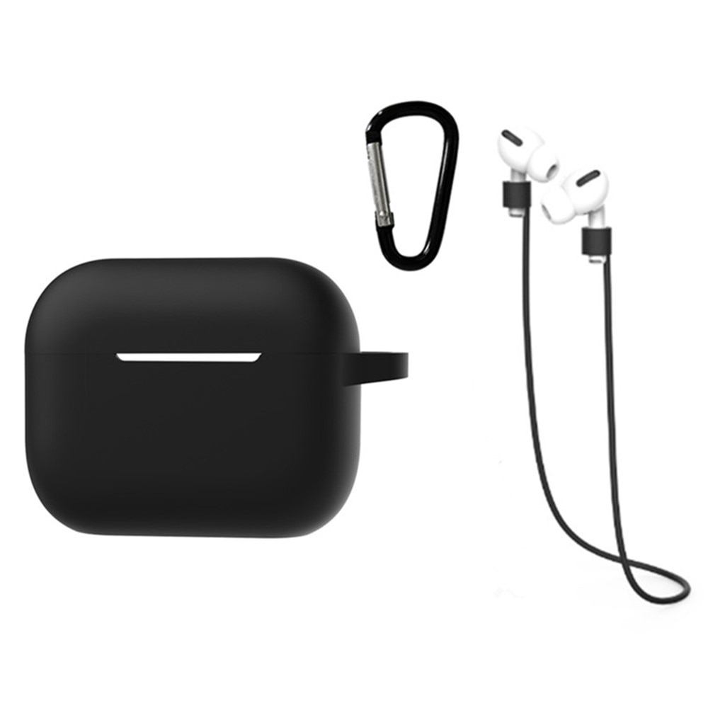 AirPods Pro 2 Silikonhülle mit Karabiner-Ring Schwarz