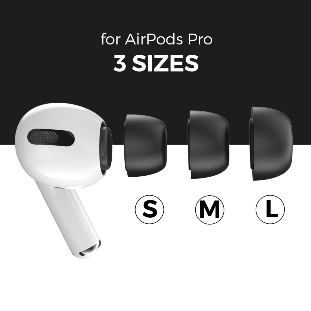 Memory Foam Ear Tips (3-pack) AirPods Pro schwarz