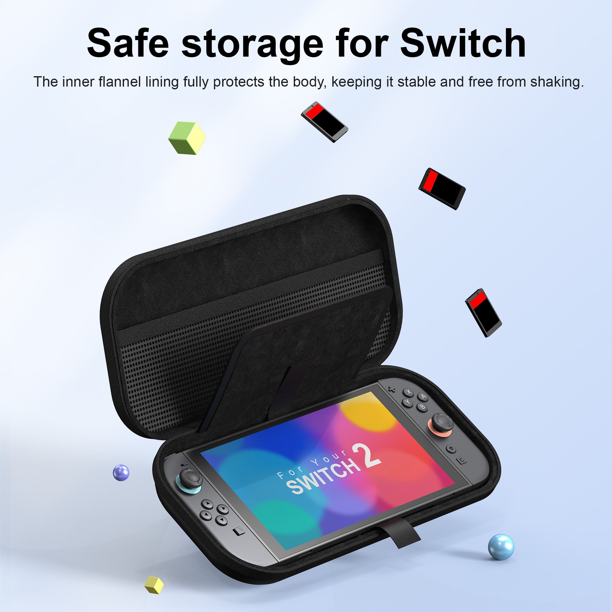 Aufbewahrungstasche für Nintendo Switch 2, Schwarz