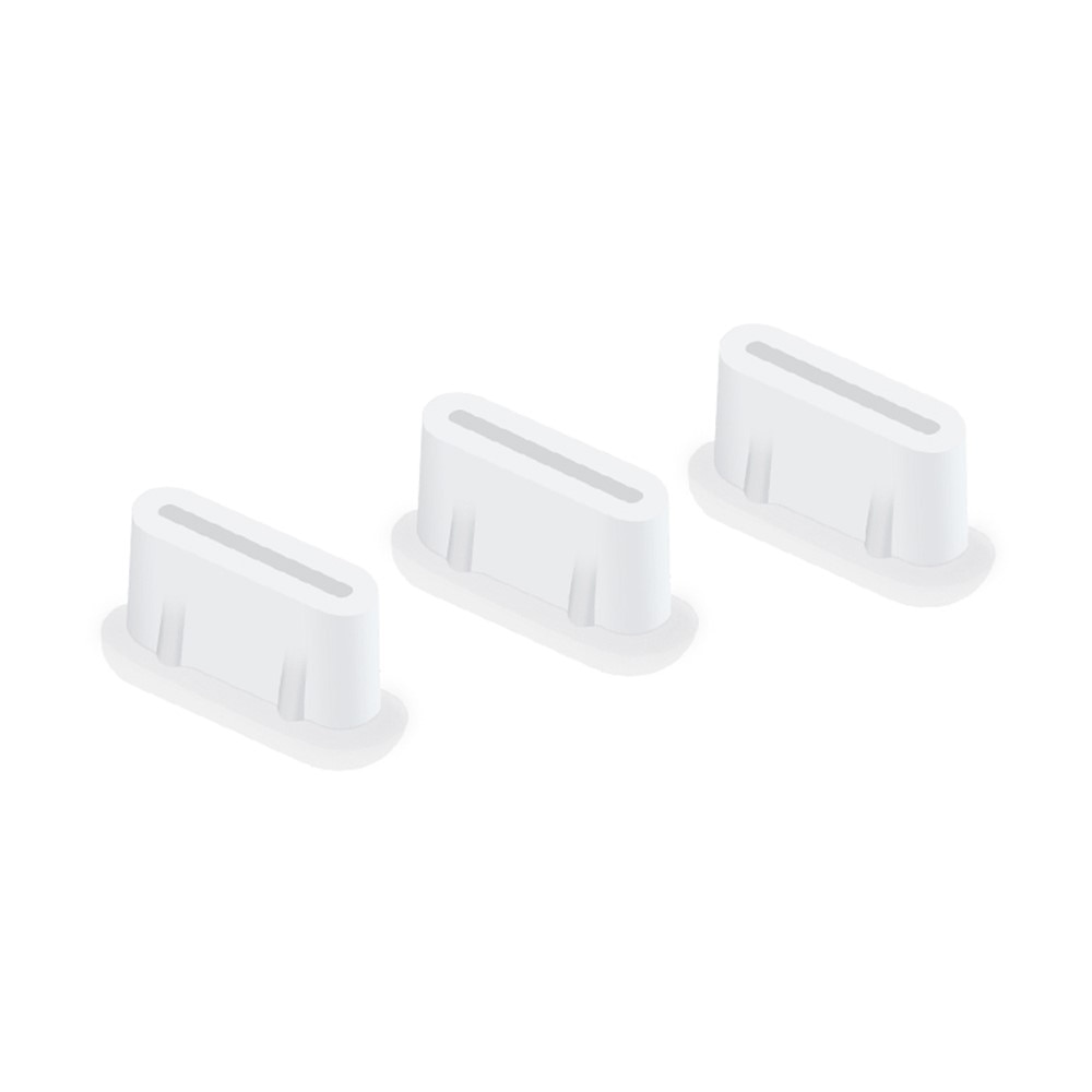 3-pack Dust Plug Silikon USB-C Weiß