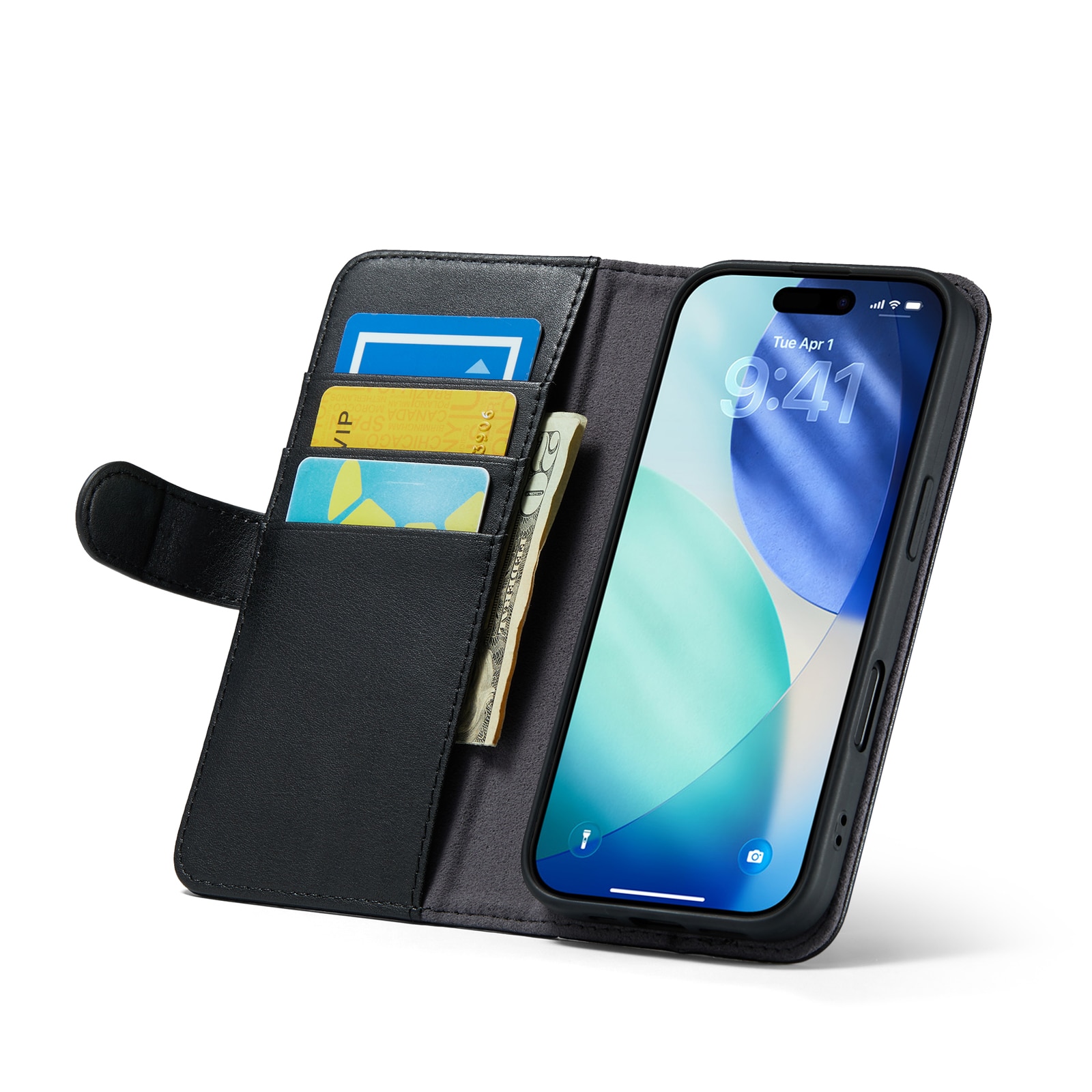 iPhone 17 Echtlederhülle Schwarz