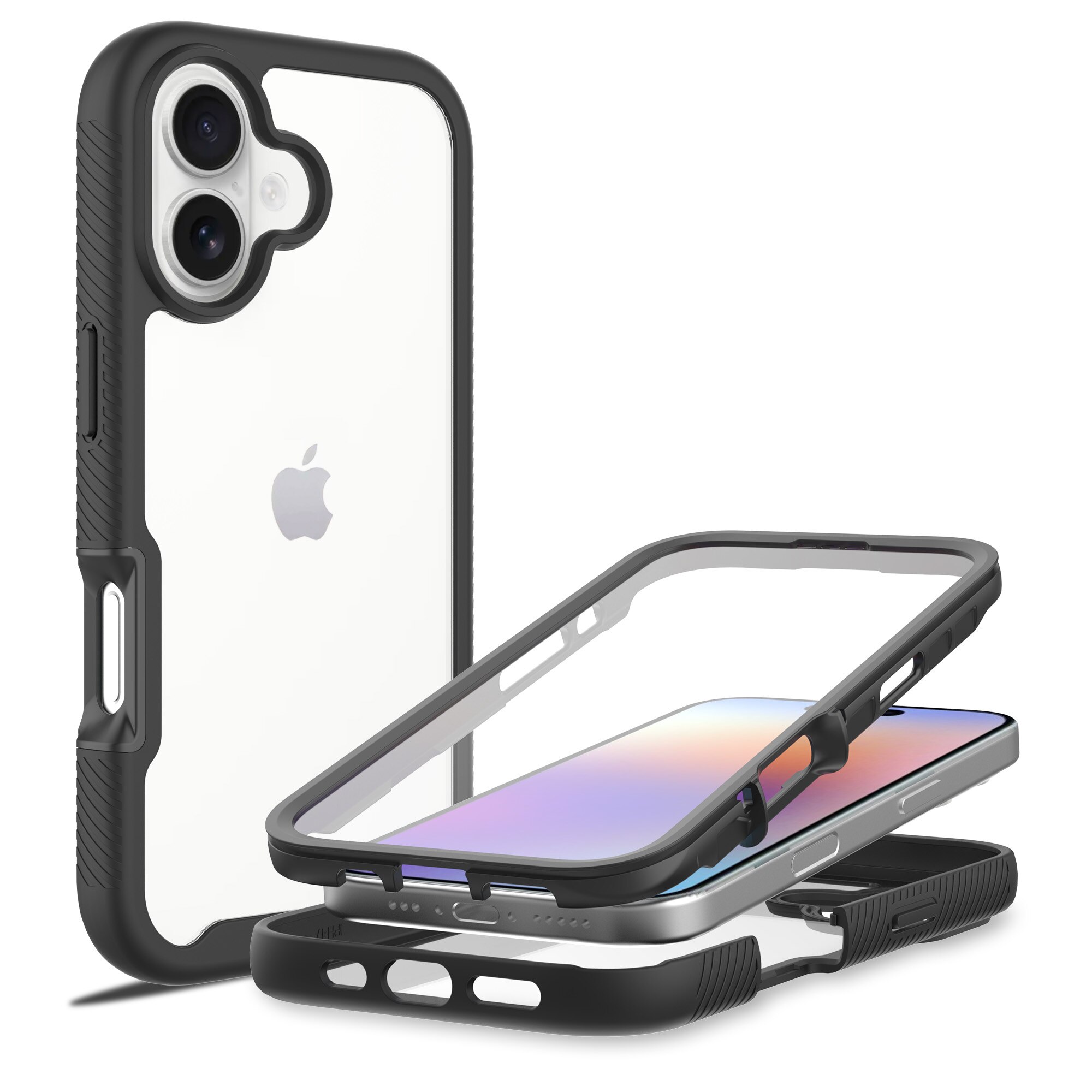 iPhone 17 Full Protection Case Schwarz/Durchsichtig