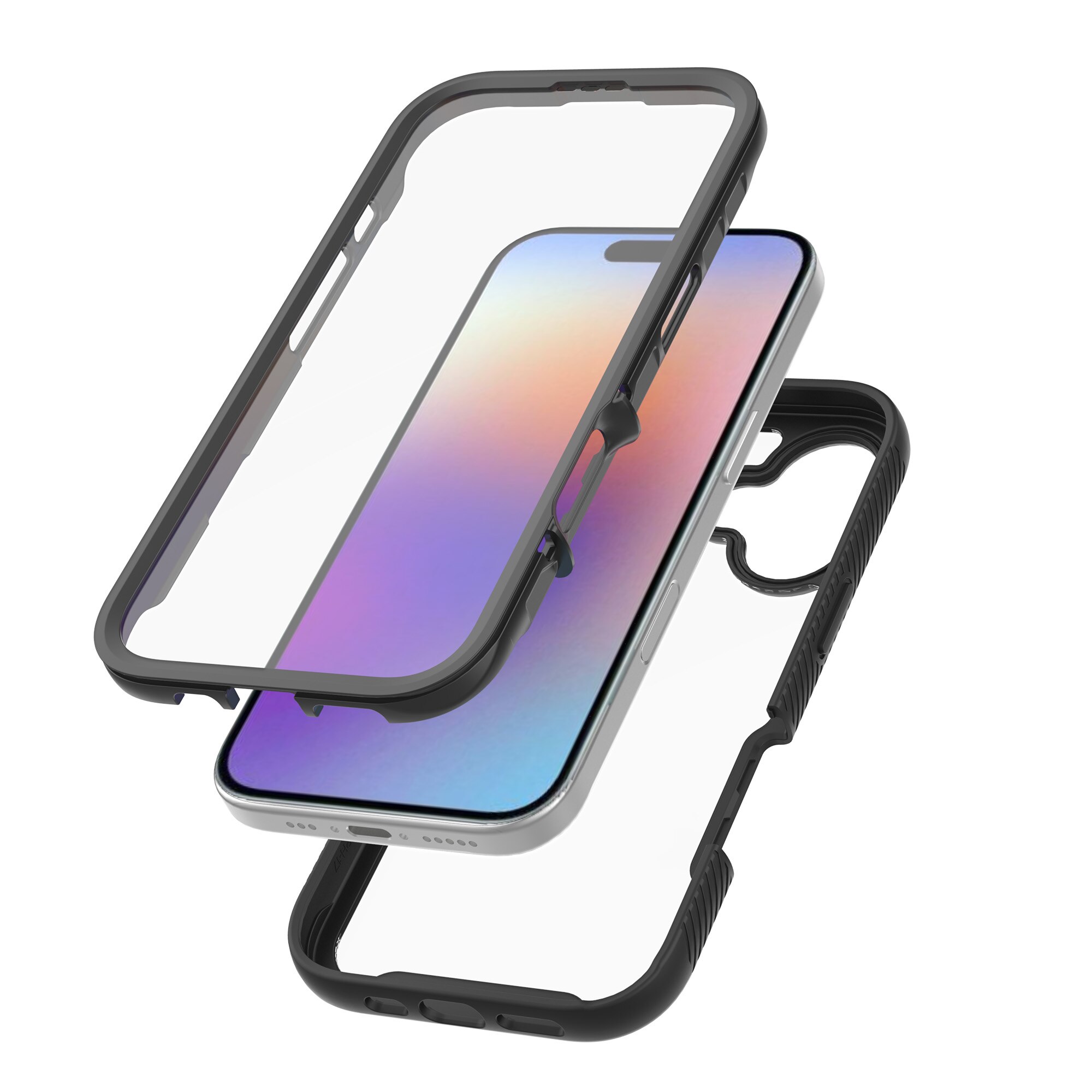 iPhone 17 Full Protection Case Schwarz/Durchsichtig