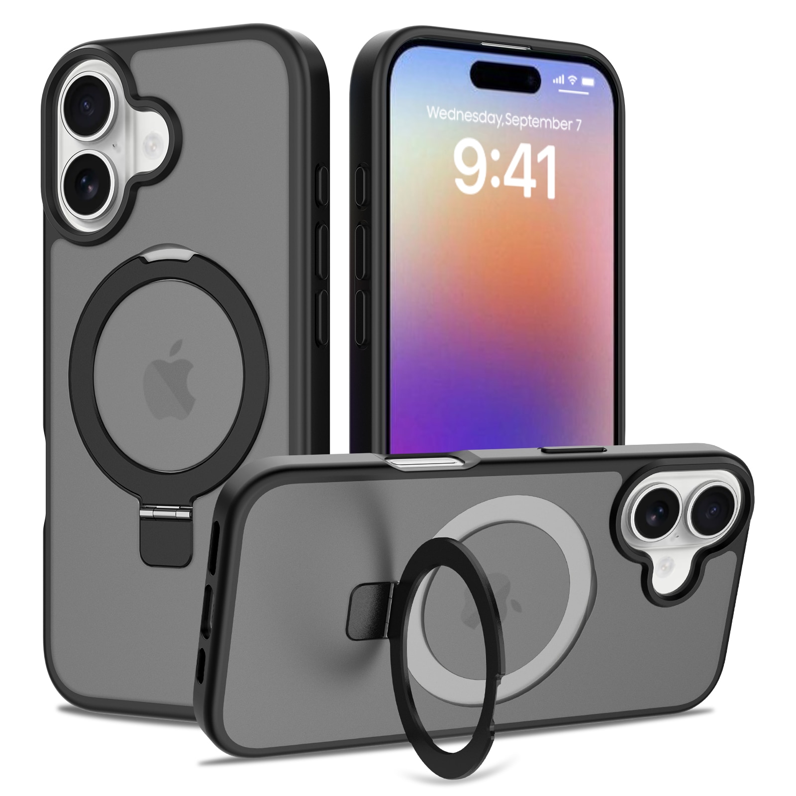 iPhone 17 Hybrid-Hülle Magnetic Ring Schwarz