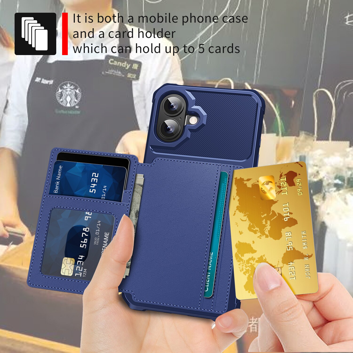 iPhone 17 Tough Multi-slot Hülle Blau