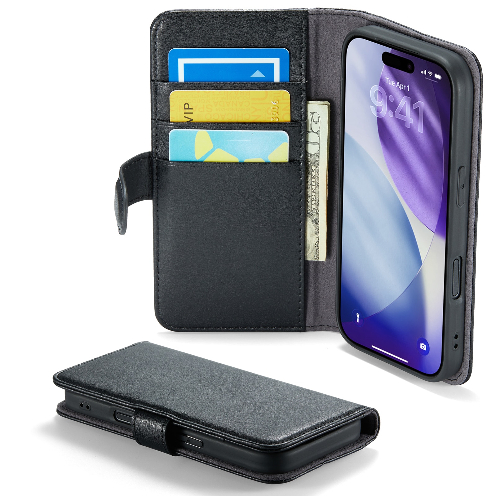 iPhone 17 Pro Echtlederhülle Schwarz