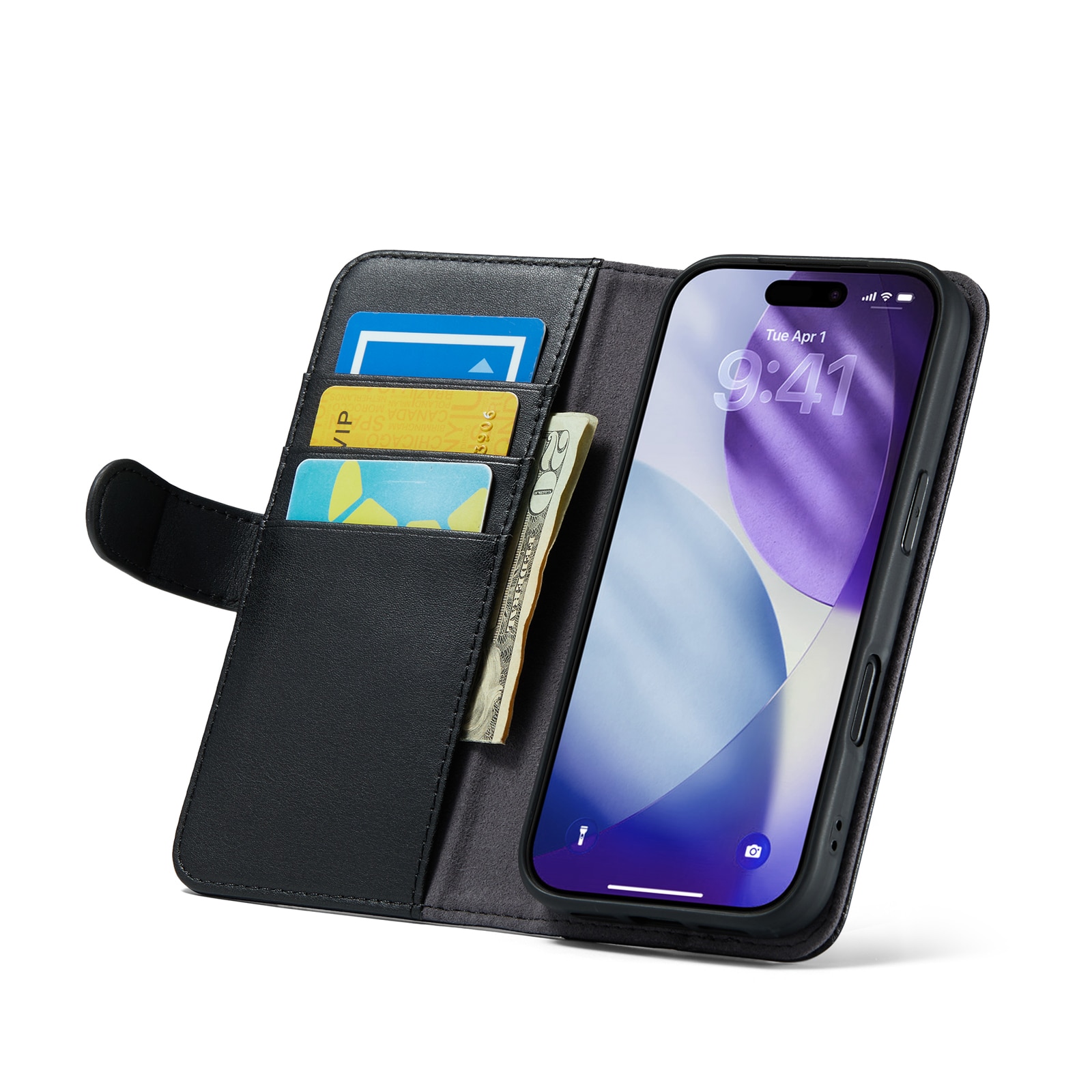 iPhone 17 Pro Echtlederhülle Schwarz
