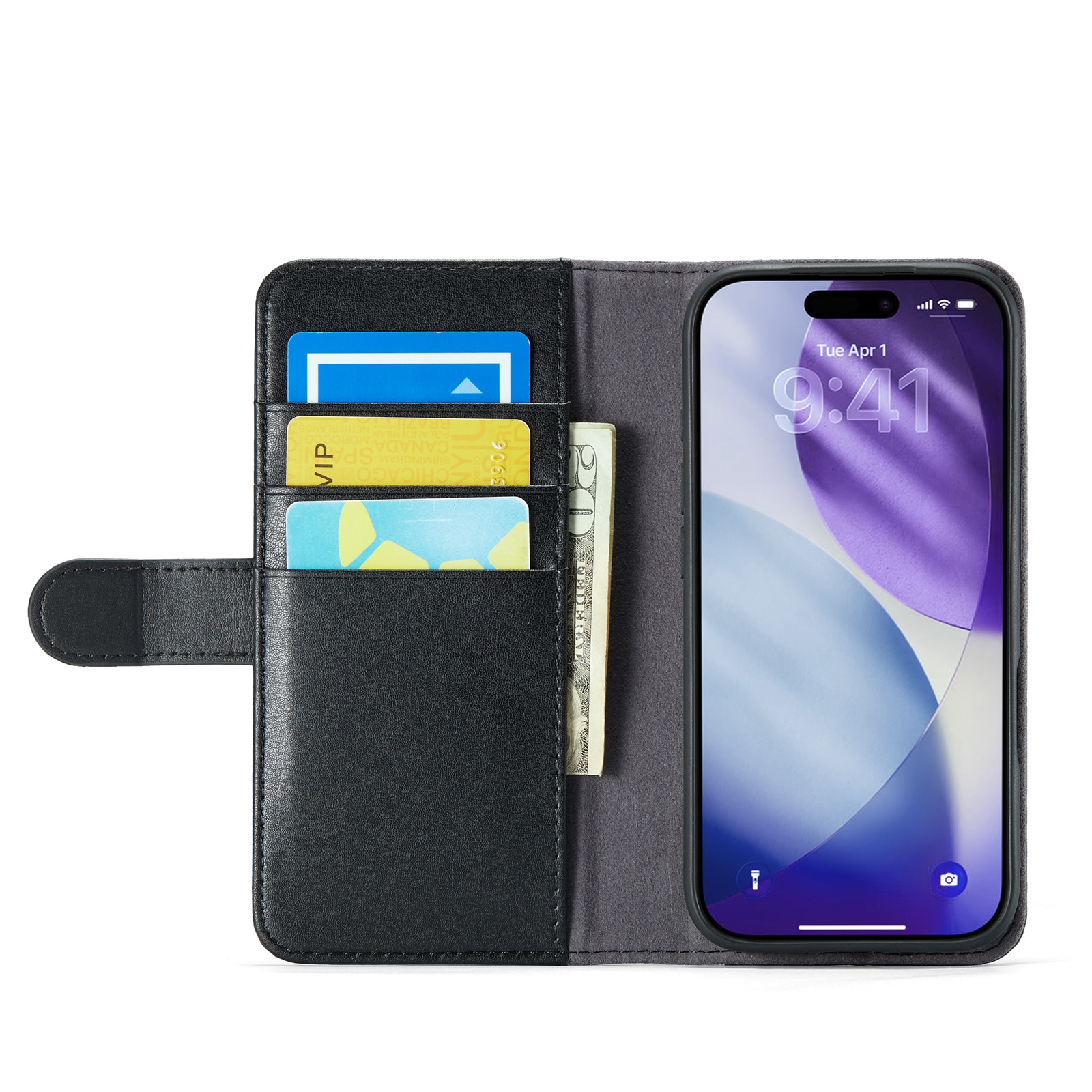 iPhone 17 Pro Echtlederhülle Schwarz