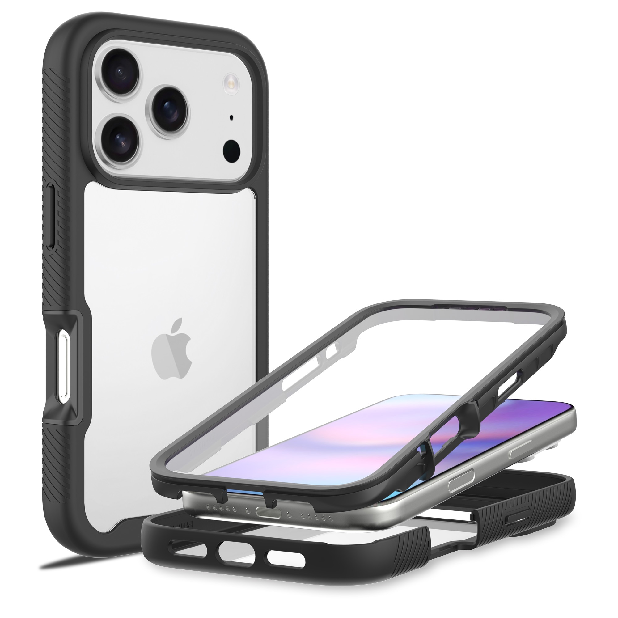 iPhone 17 Pro Max Full Protection Case Schwarz/Durchsichtig