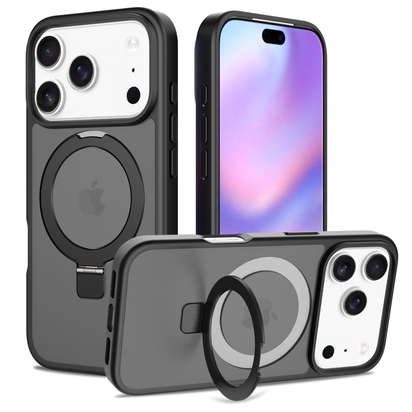 iPhone 17 Pro Max Hybrid-Hülle Magnetic Ring Schwarz