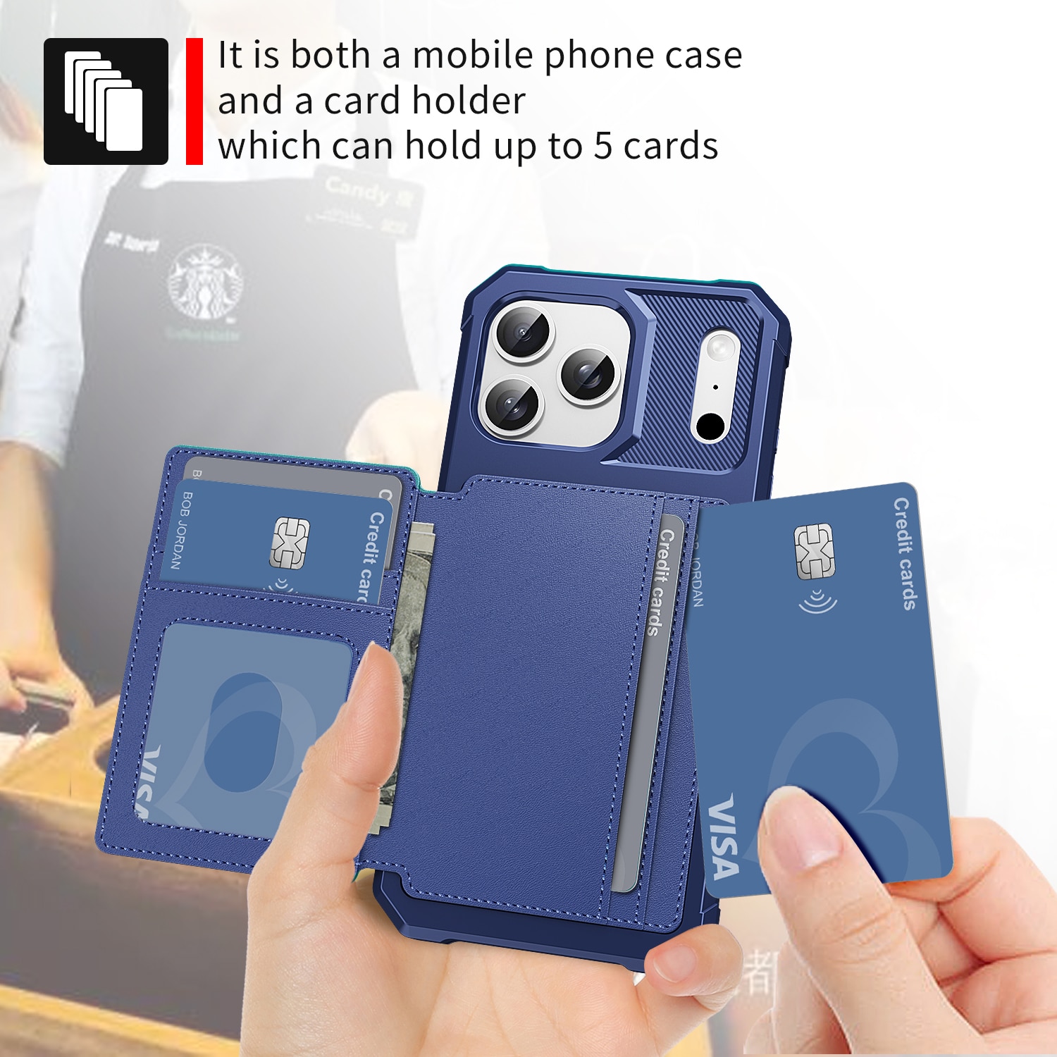 iPhone 17 Pro Max Tough Multi-slot Hülle Blau