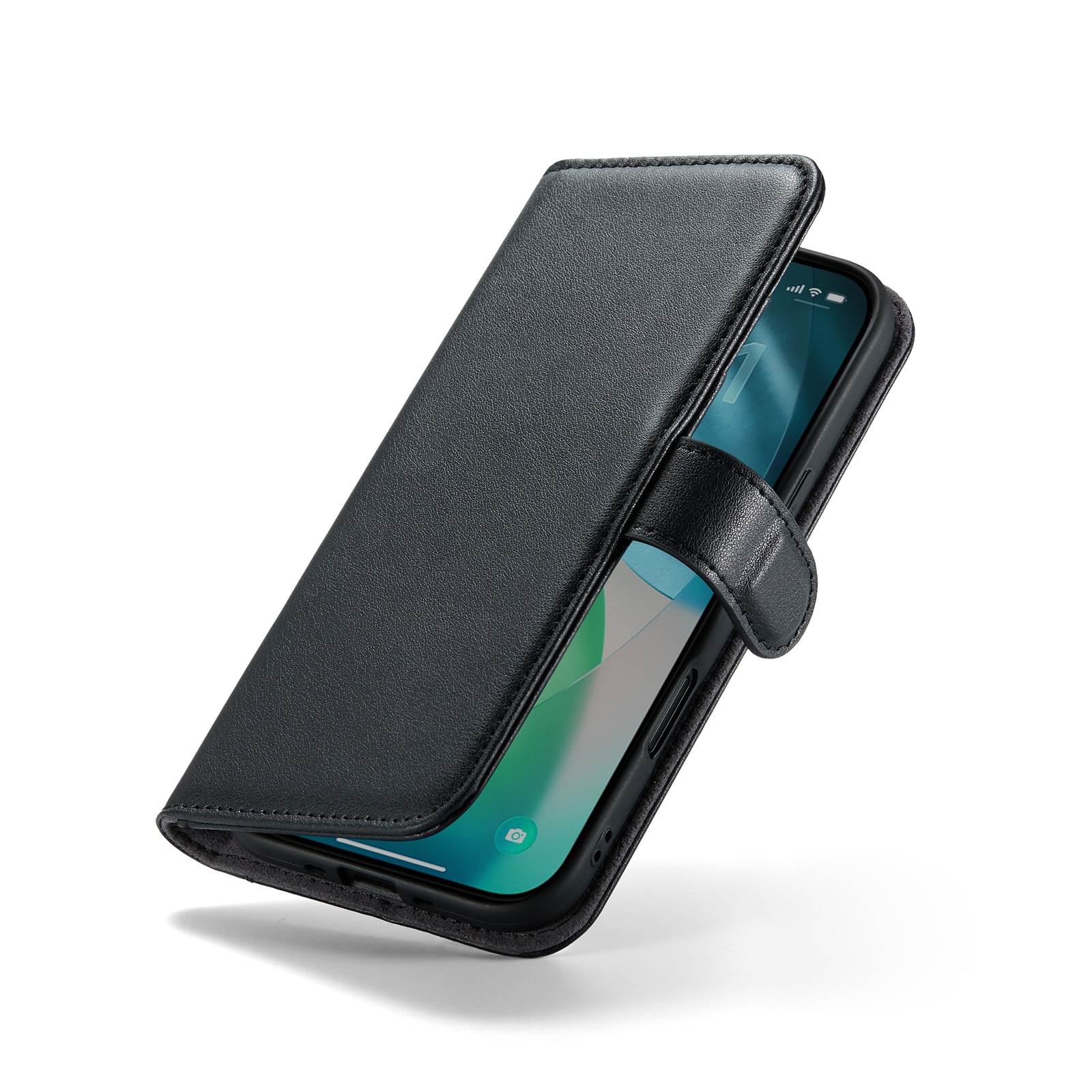 iPhone 17 Air Echtlederhülle Schwarz