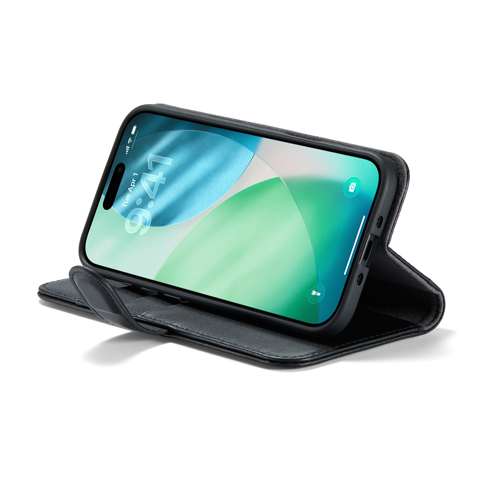 iPhone 17 Air Echtlederhülle Schwarz