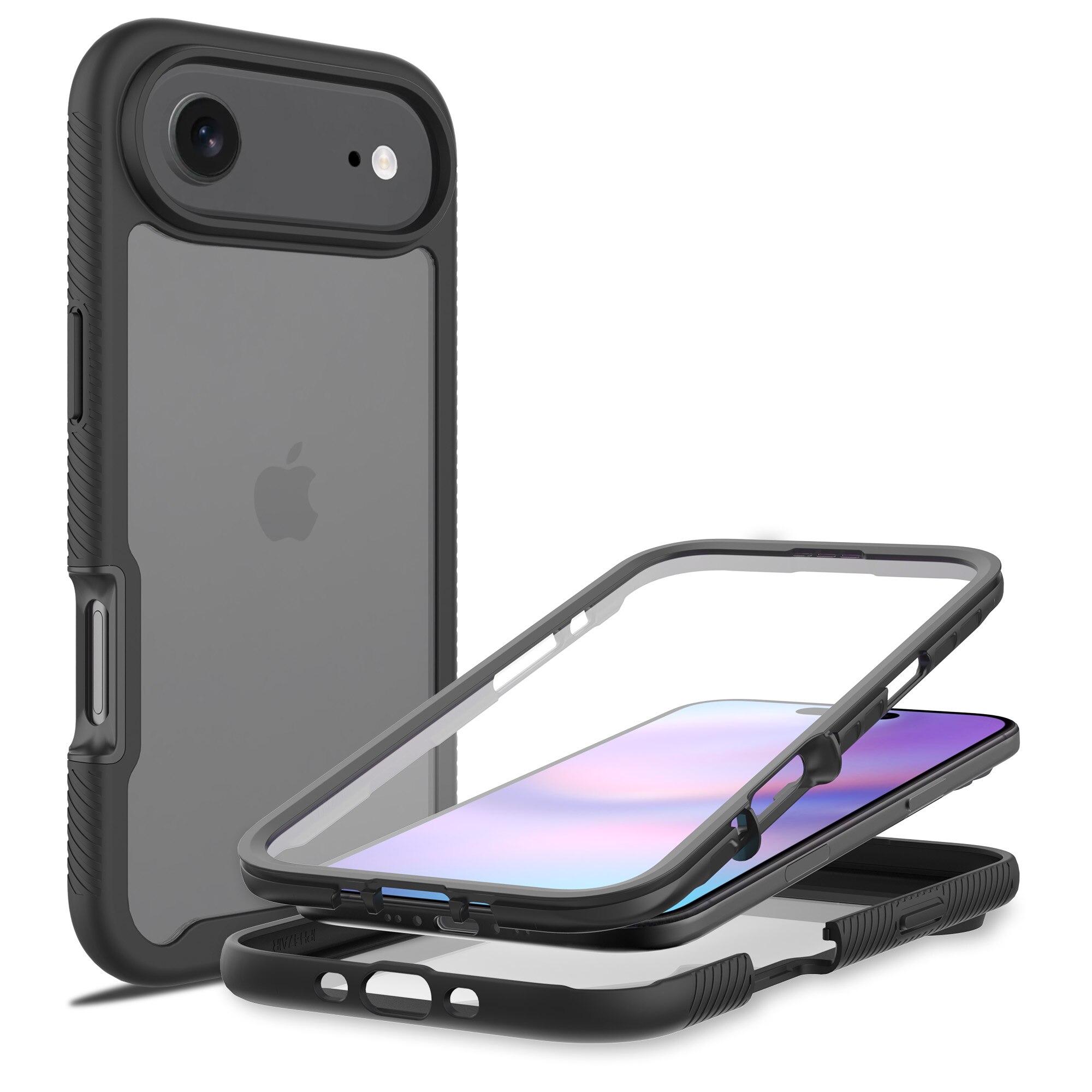iPhone 17 Air Full Protection Case Schwarz/Durchsichtig