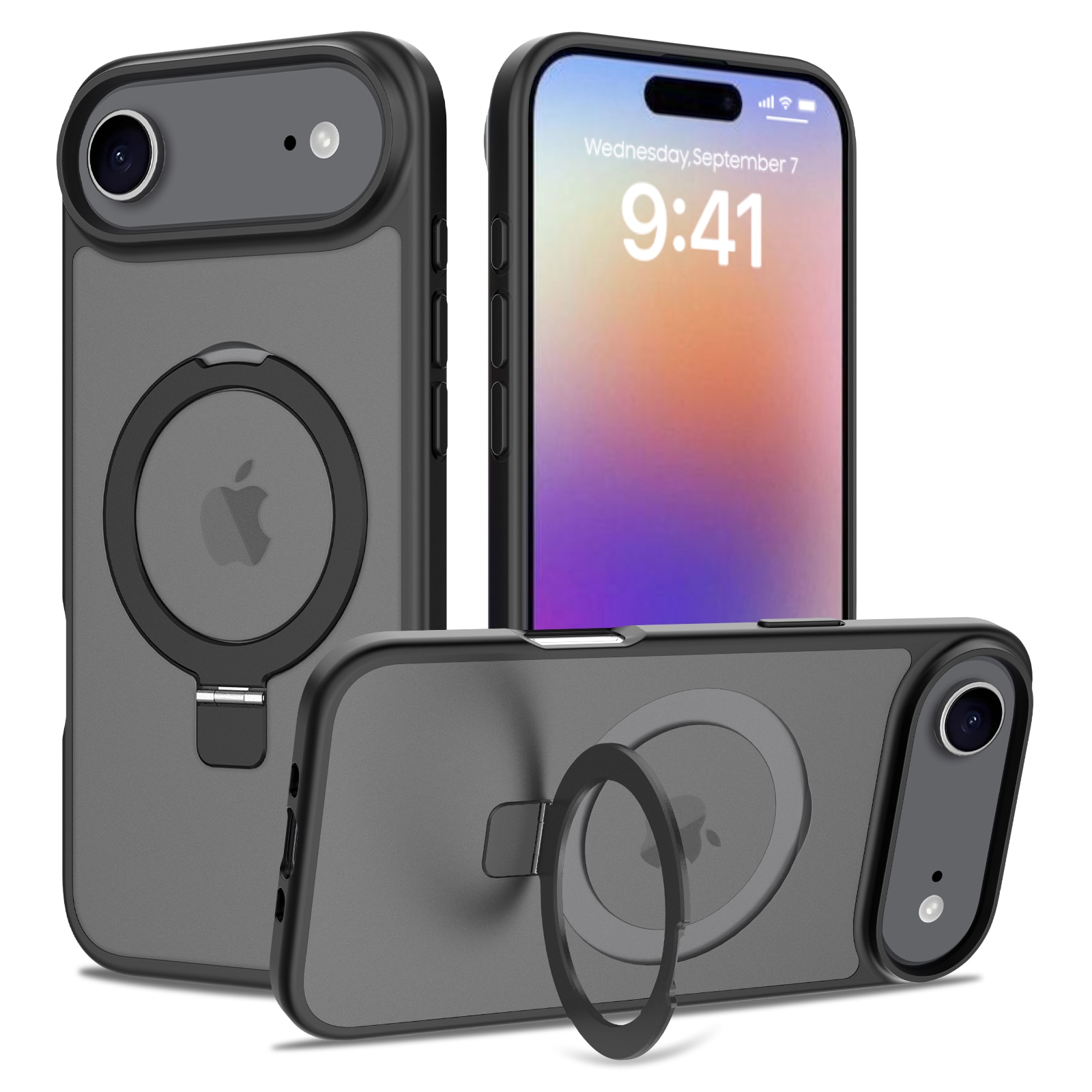 iPhone 17 Air Hybrid-Hülle Magnetic Ring Schwarz