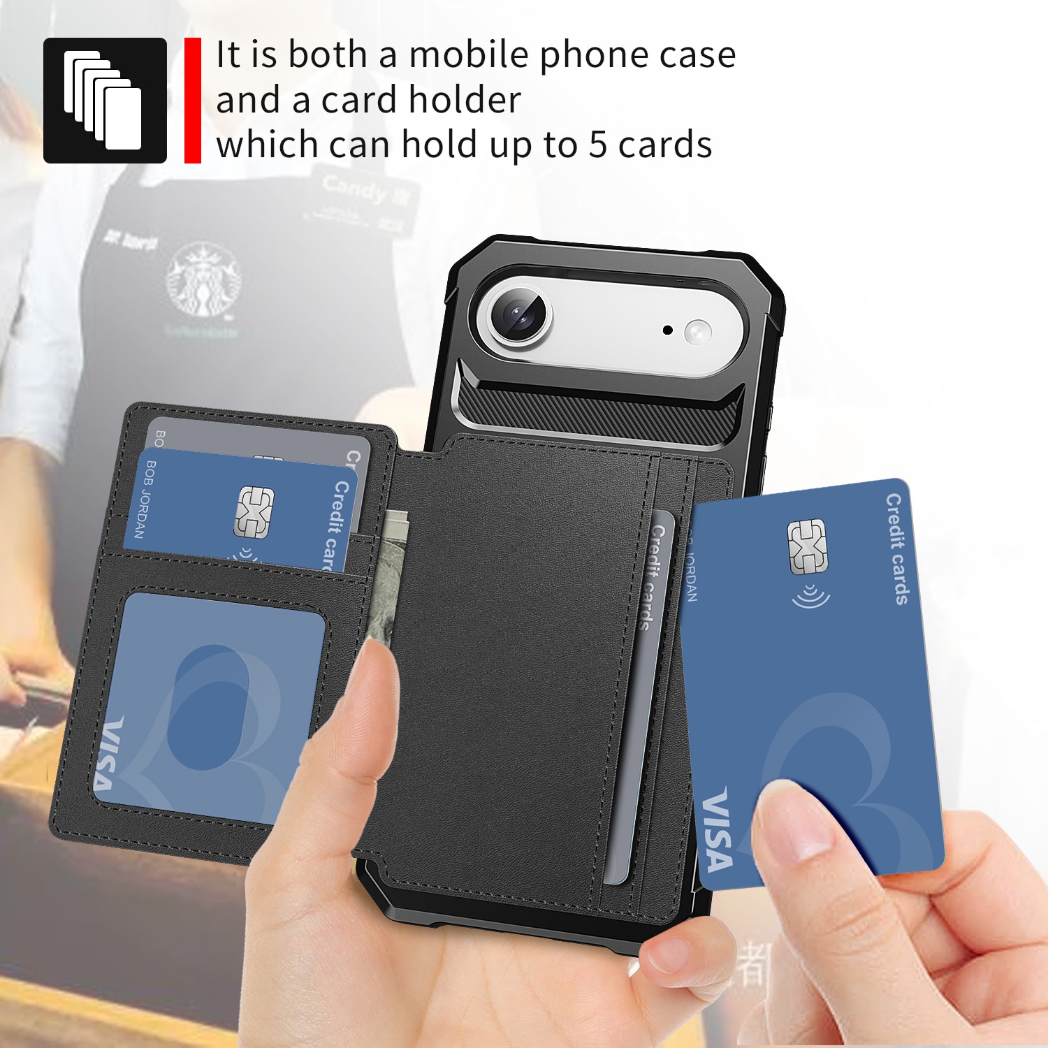 iPhone Air Tough Multi-slot Hülle Schwarz