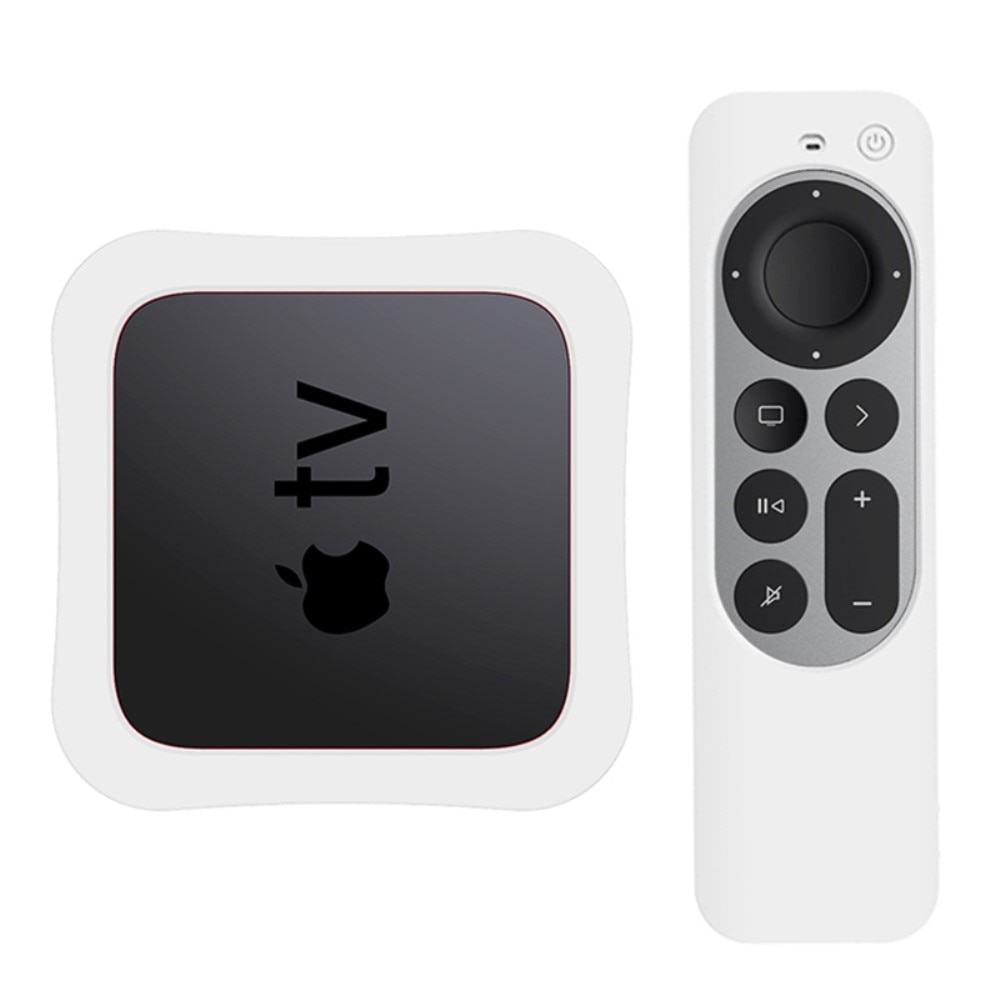 Apple TV 4K 2021 Box+Fernbedienung Silikonhülle Weiß